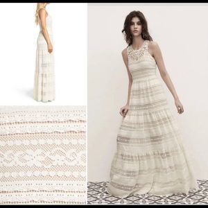 Eliza J Ivory Lace Maxi Dress New Size 14P Color: Cream/White